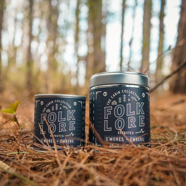Ambush Candle Co. - Wholesale Travel Candles - Folklore | S'mores + Embers 8oz Soy Candle5