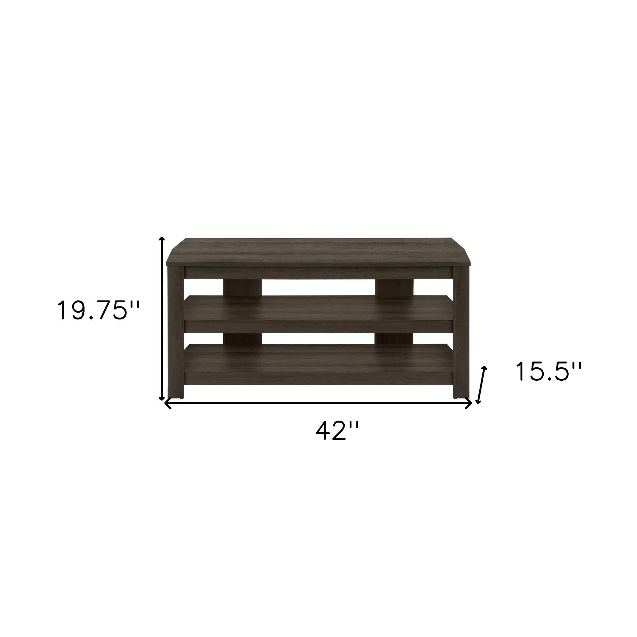 HomeRoots - Wholesale Drawer Organizer - 42" Brown Wood Open Shelving TV Stand2