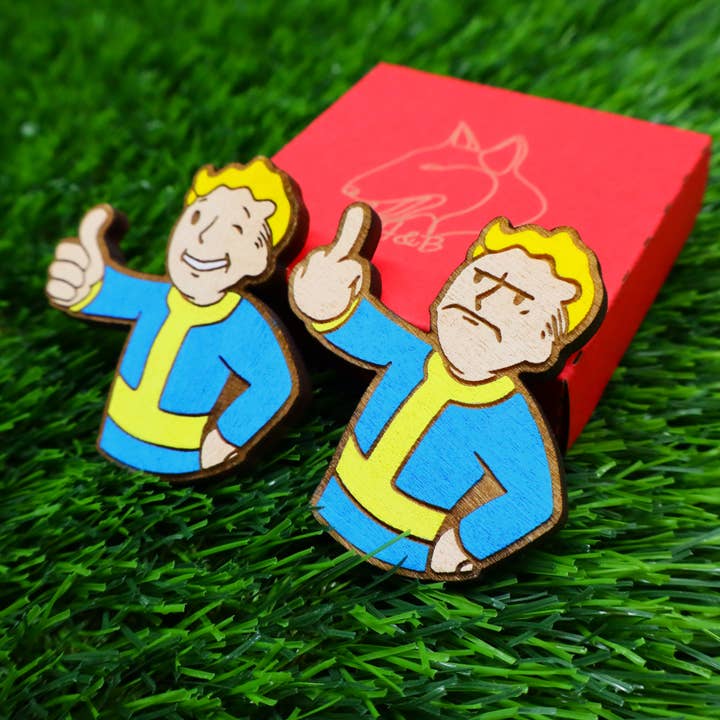 Herbs&Belles - Wholesale Magnet - Wooden Fallout Magnets, Mad Vault Boy, Geek Gift, Home Decor2