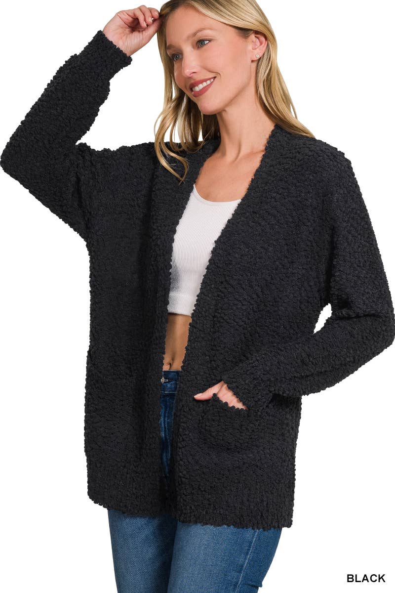 42POPS - Wholesale Cardigan - Women's - Popcorn Sweater Cardigan w/ Pockets22