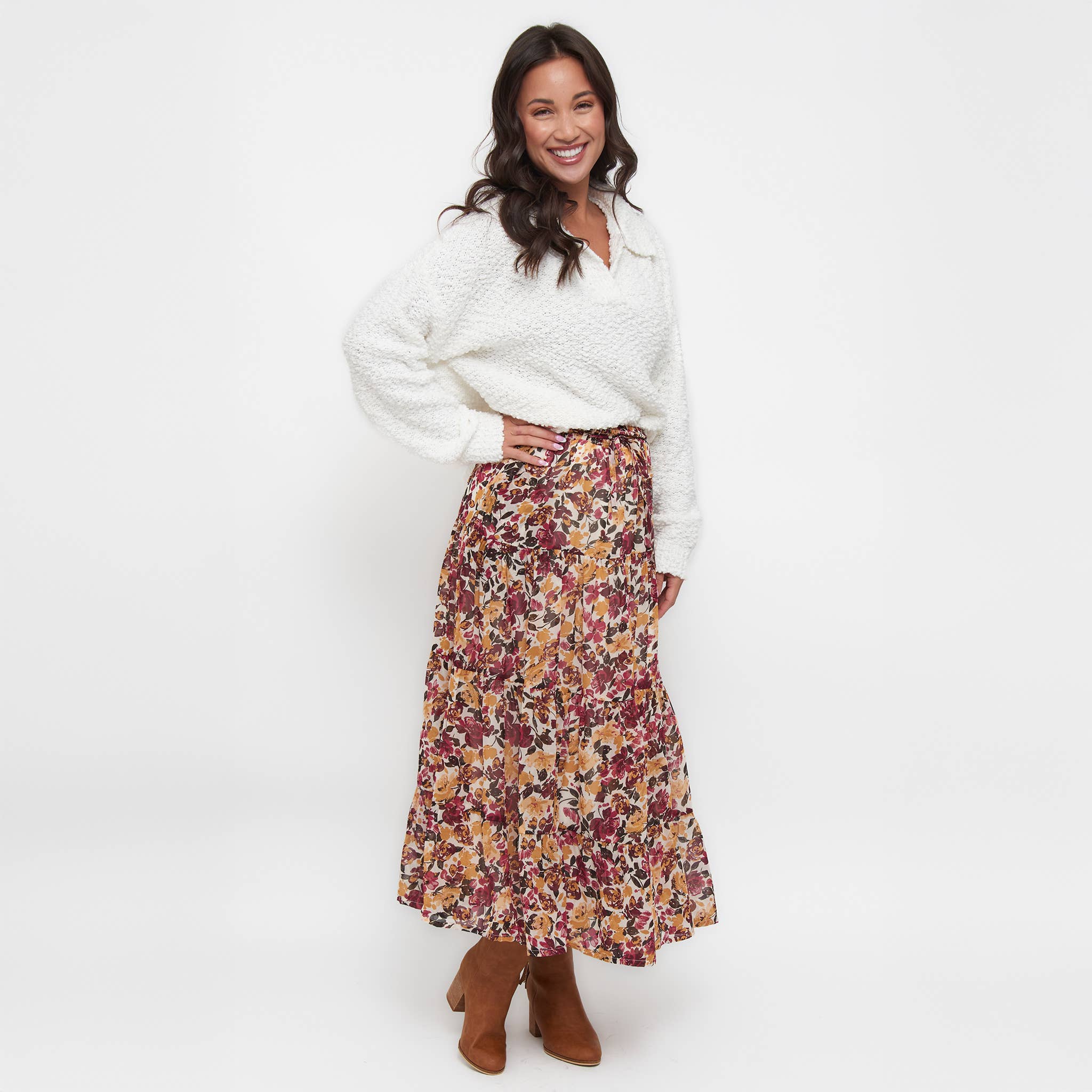 Elsie & Zoey - Vendita all'ingrosso Gonna - Donna - Gonna Maxi a Strati Hazel Georgette12