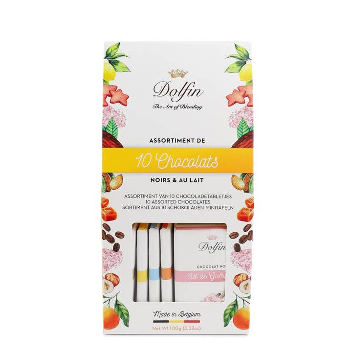 Dolfin - Wholesale Chocolate box - Assortments of 10 tablets 10g mixed milk and dark chocolate2
