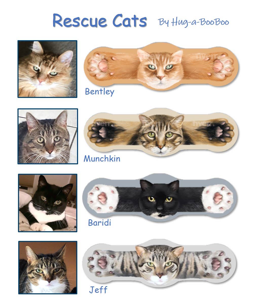 Hug-a-BooBoo - Wholesale Bandaids/Bandages - Hug-a-BooBoo "Hugging Paws" Premium CAT Bandages 24ct Box3