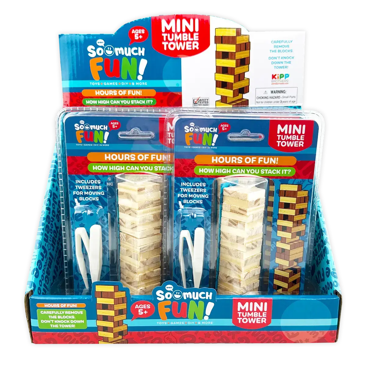 Novelty Brands - Wholesale Stacking Game - So Much Fun! Classic Mini Tumble Tower Wood Game - 6/Display1