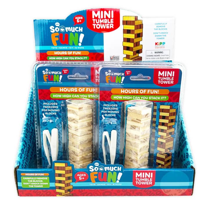 Novelty Brands - Wholesale Stacking Game - So Much Fun! Classic Mini Tumble Tower Wood Game - 6/Display1