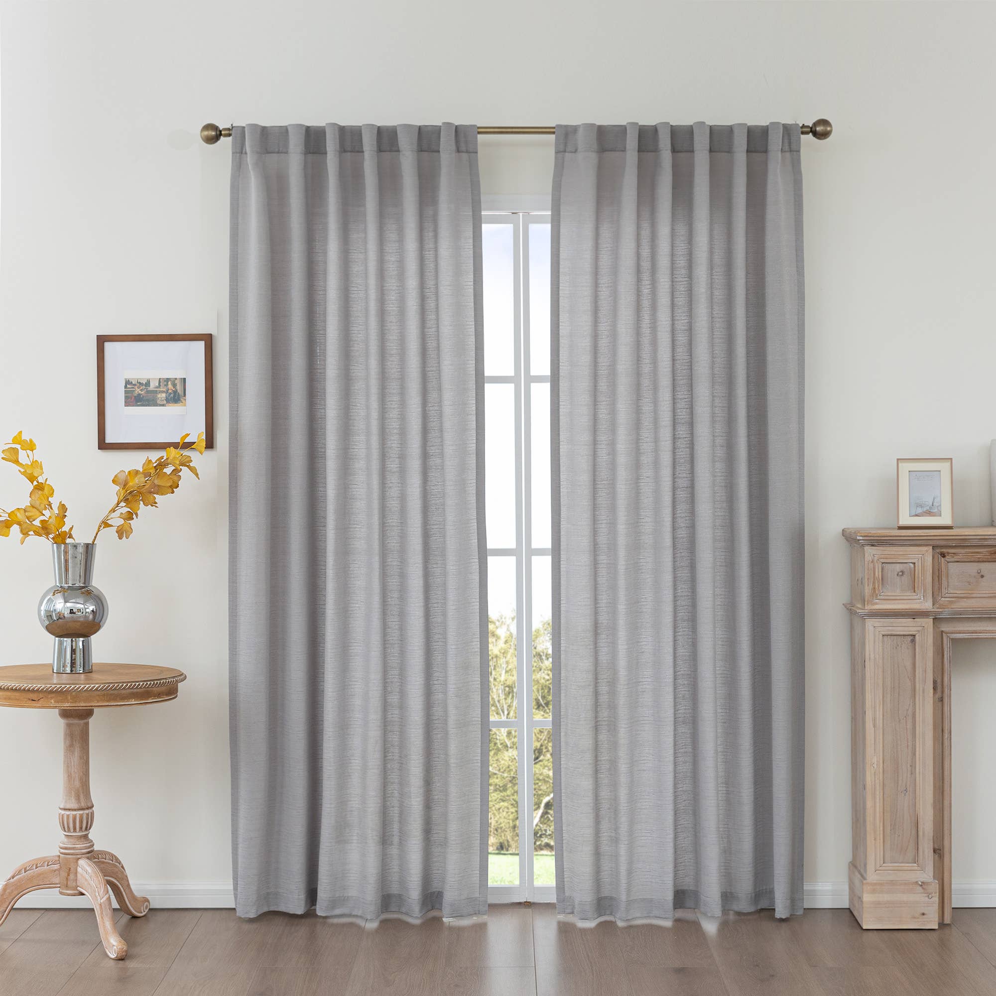 Awesome Home - Wholesale Curtain - Cotton Blend Light Filtering Back Tab Curtains (2 Panels)22
