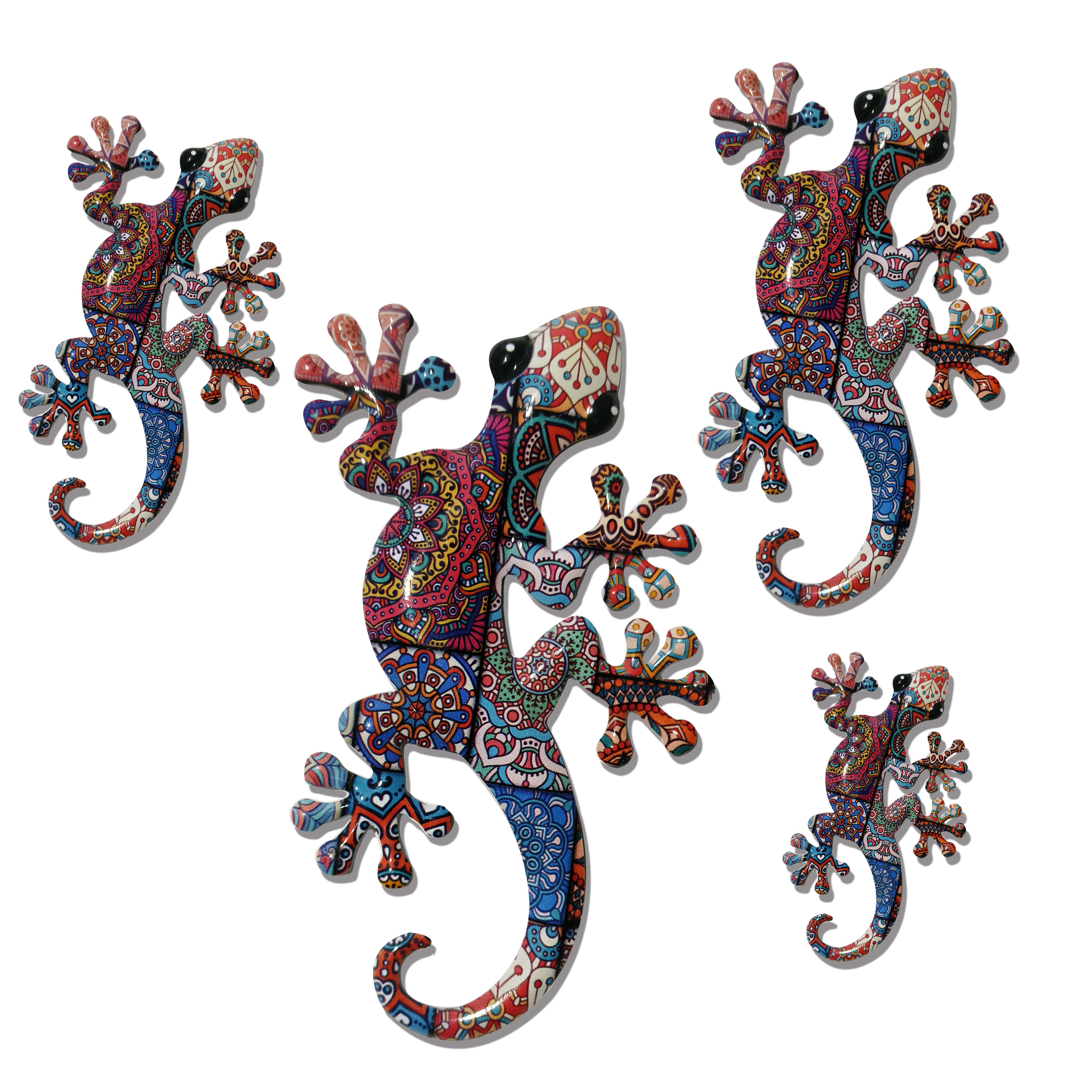 JOJO Geschenke - Vente Enseigne murale - Collection complète de geckos en métal pour décoration murale7