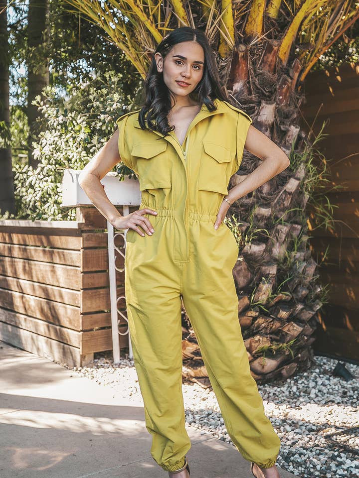 Strut & Bolt - Wholesale Jumpsuit - Women's - Mock Neck Sleeveless Jogger Jumpsuit2