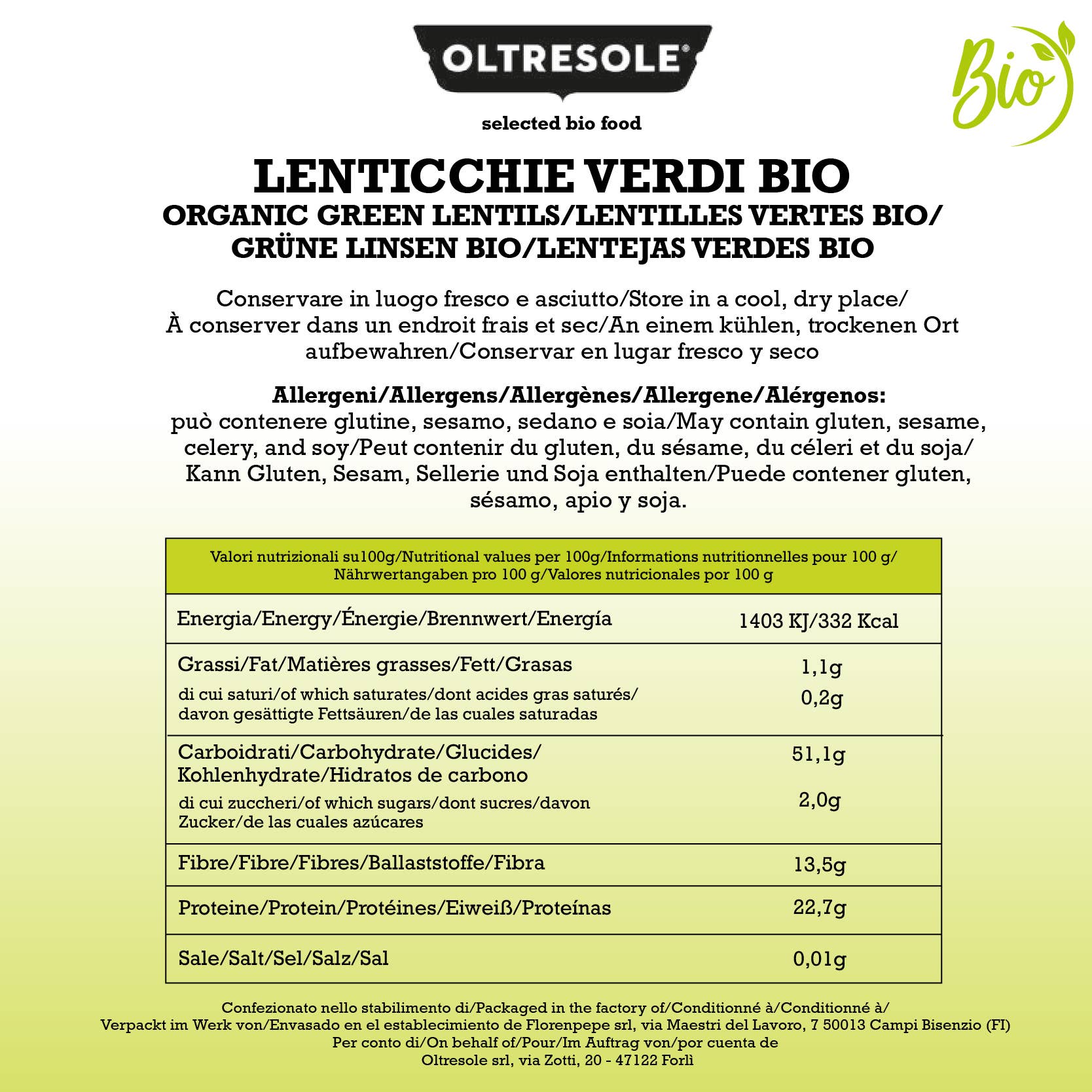 Oltresole - Wholesale Beans - ORGANIC GREEN LENTILS 1 Kg4