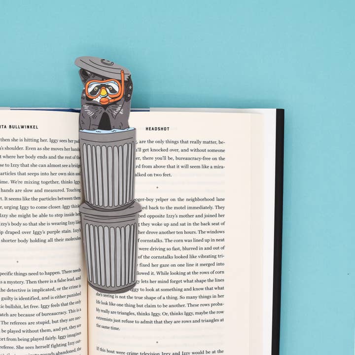 Summer Raccoon Bookmark (it's die cut!) for wholesale by Humdrum Paper