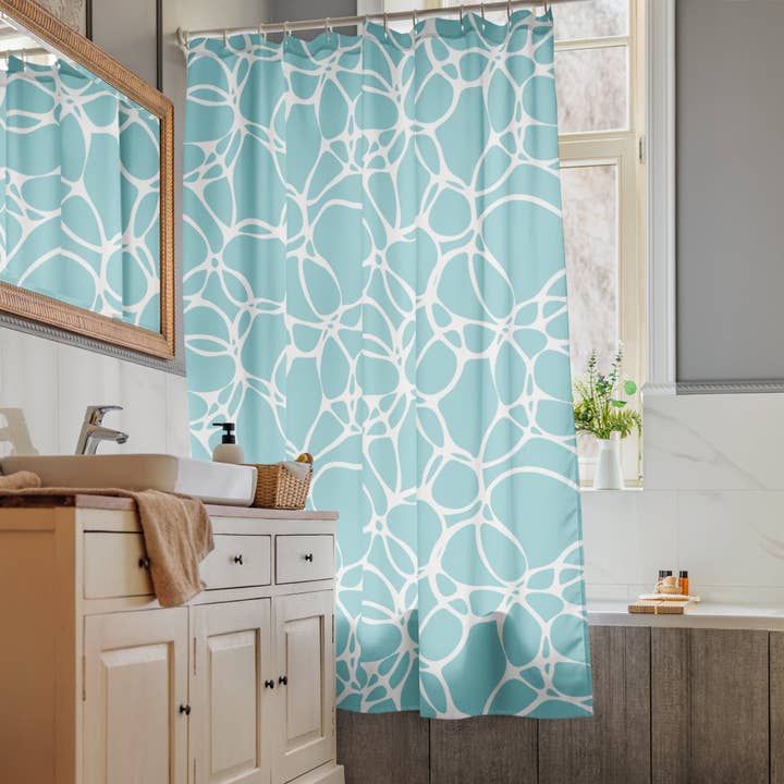 Water Rings Shower Curtain for wholesale by Merry May