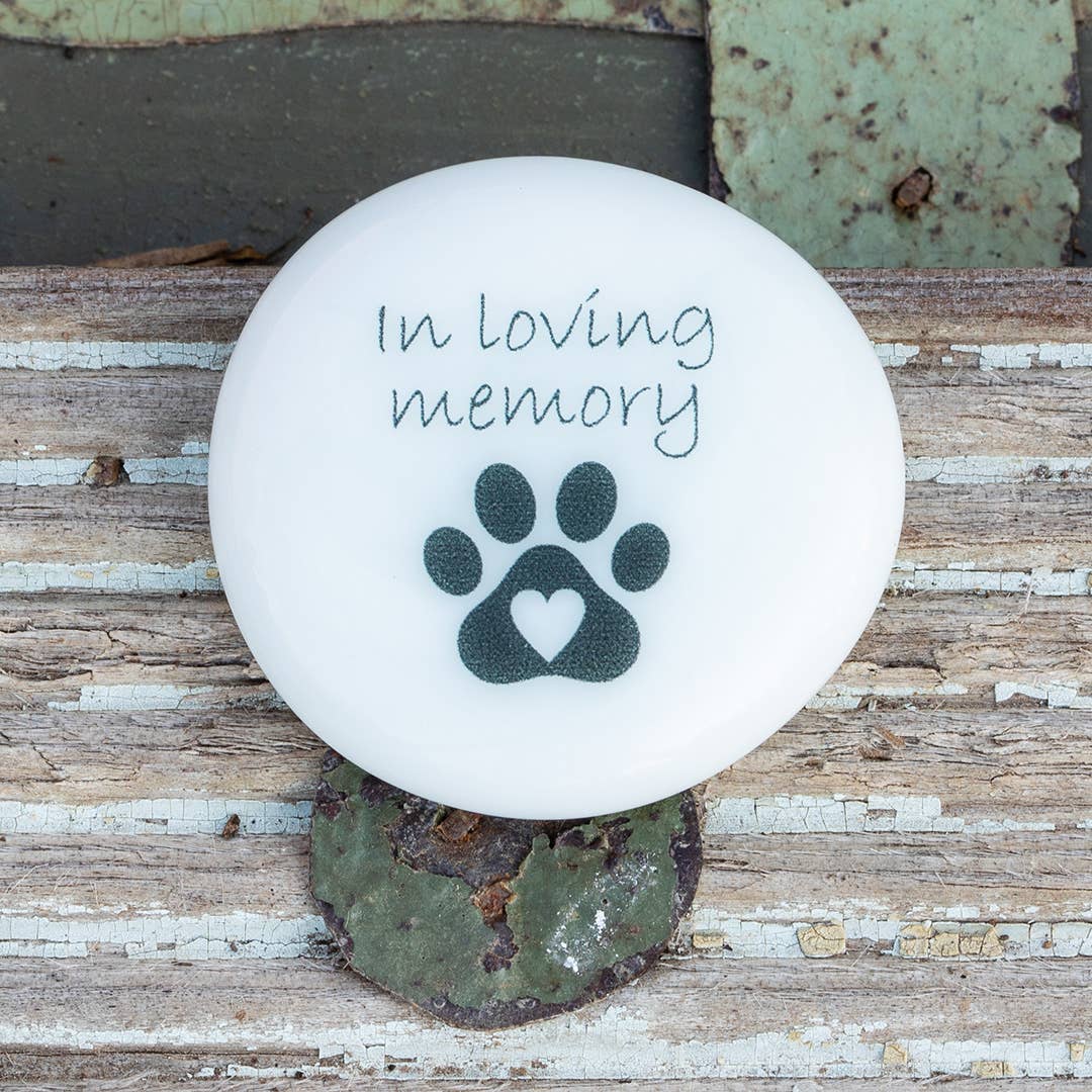 SHOPGIVECOURAGE – Großhandel Spiritueller Stein/Kristall – Gedenkglas-Steine mit aufgedruckten Worten für Haustier-Trauer1