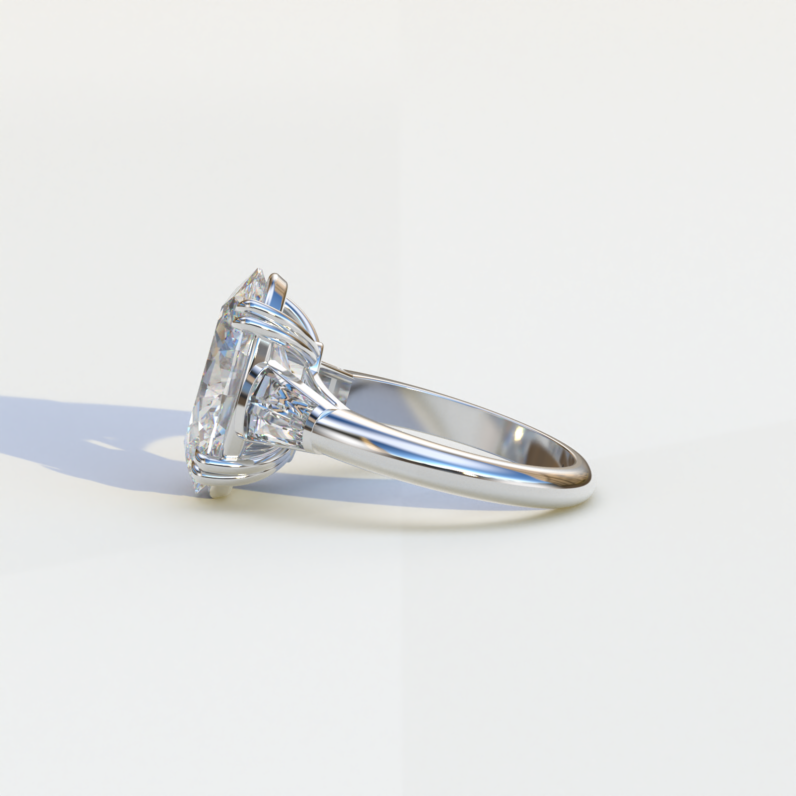 Mohana Jewels - Luxury - Wholesale Engagement Ring - 3 Carat E VVS Oval & Baguette Lab Diamond Ring - Persi2