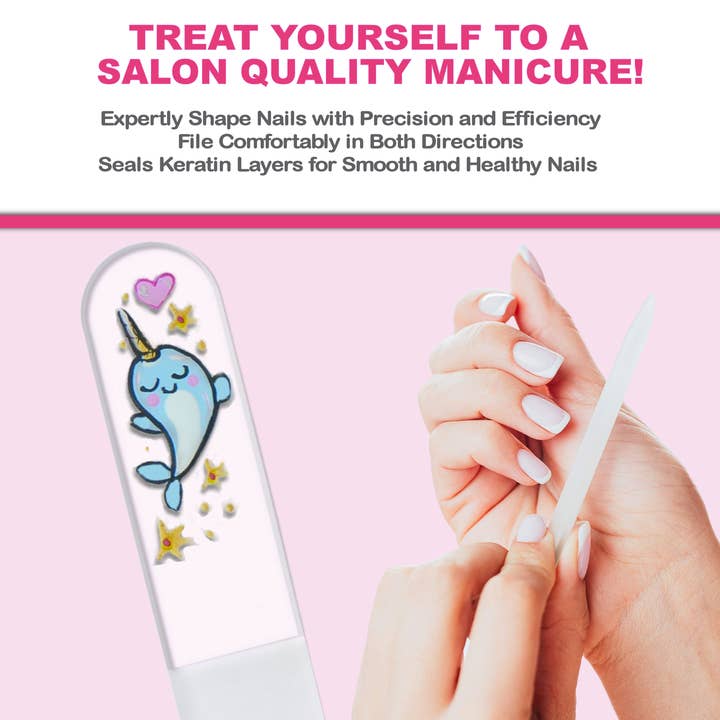 Classy Nail Files - Wholesale Nagelvijl - Narwal Kawaii Eenhoorn van de Zee Handgeschilderde Kristallen Nagelvijl4