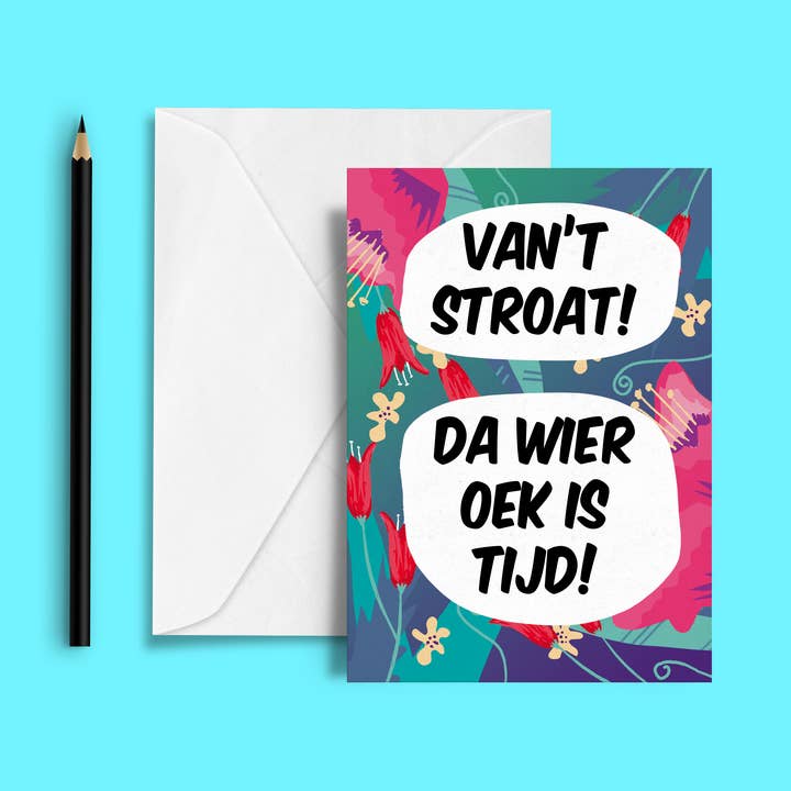 van't stroat! - wenskaart tante Colette voor wholesale door Studio Frits