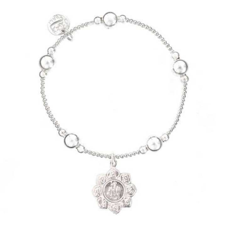 Bracelet boule Lotus Bali pour la vente par Good Charma