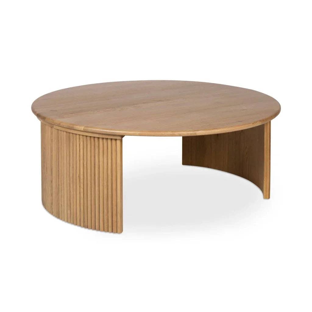 LOOMLAN - Wholesale Coffee Table - Penny Solid Oak Top Round Coffee Table37