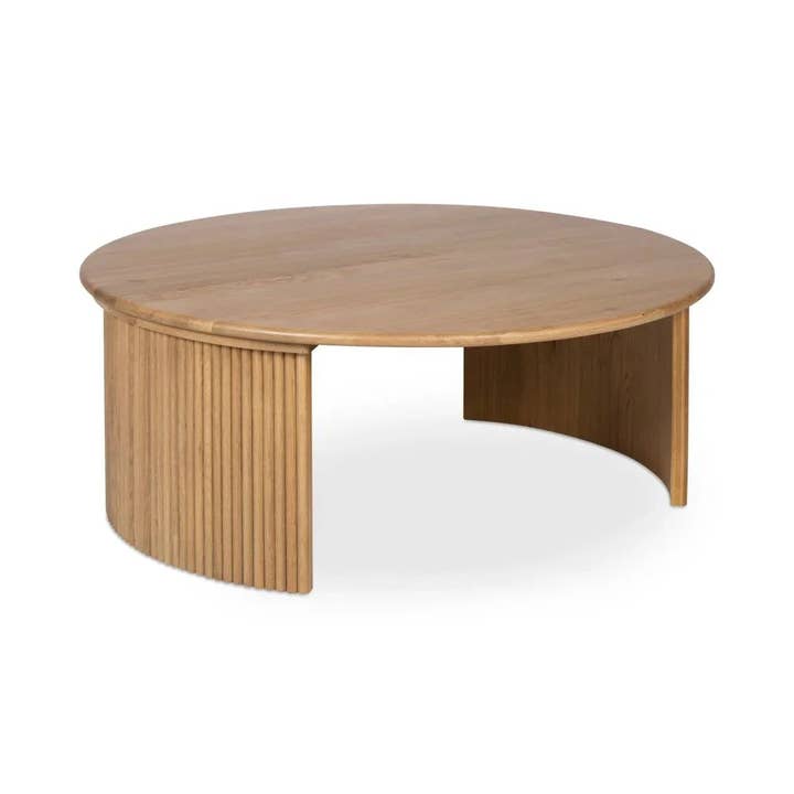 LOOMLAN - Wholesale Coffee Table - Penny Solid Oak Top Round Coffee Table37