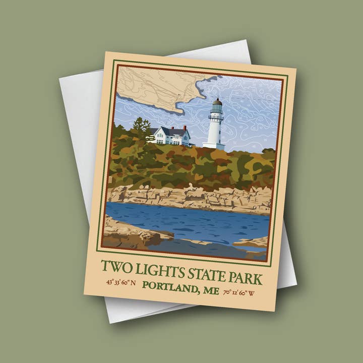 Abby Clark Creative - Wholesale Everyday Greeting Card - Portland Lighthouses - Greeting Card Set of 5 (A2)3
