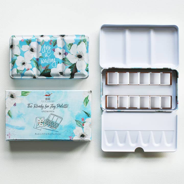 Paintcrush - Wholesale Palette/Mixing Tray - The Ready For Joy Empty Watercolor Palette - Anemones2
