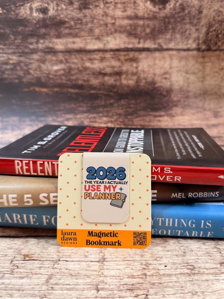 2026 Planner Magnetic Bookmark for Planners & Journals | Funny New Year Page Marker for Goal Setters and Stationery Lovers for wholesale by Laura Dawn Designs