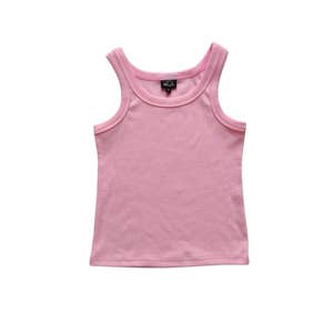 A20 Pink Ribbed Tank Top for wholesale by Little Olin
