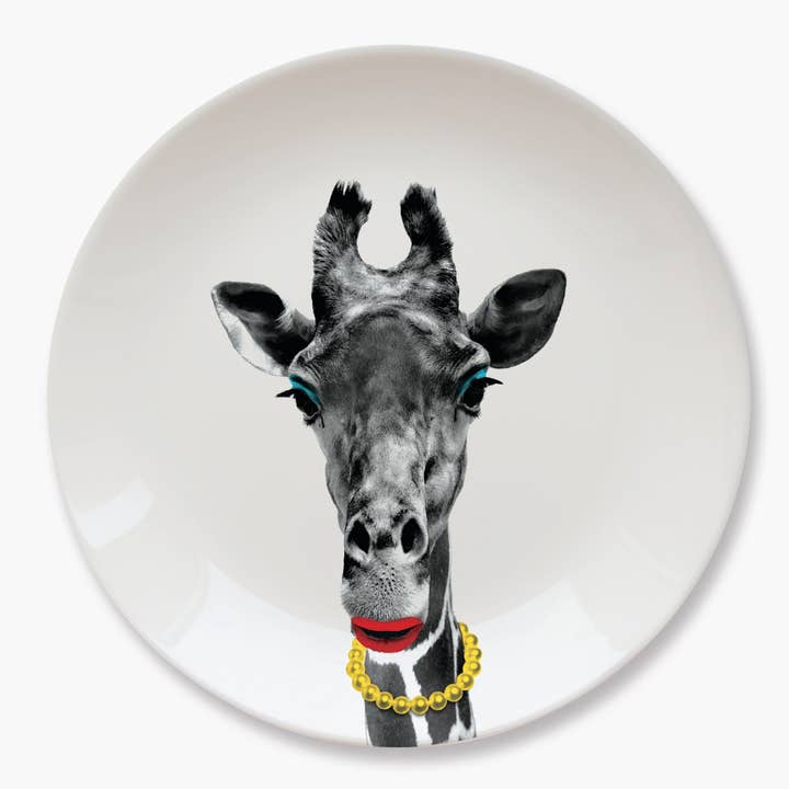 Mustard - Wild Dining - Piatto da portata in ceramica Gina Giraffe per la vendita all'ingrosso da parte di William Valentine Collection