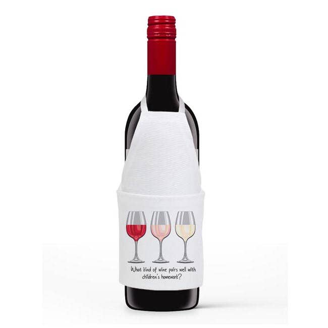 Bottle apron - what kind of wine for wholesale by Mariasch Studios