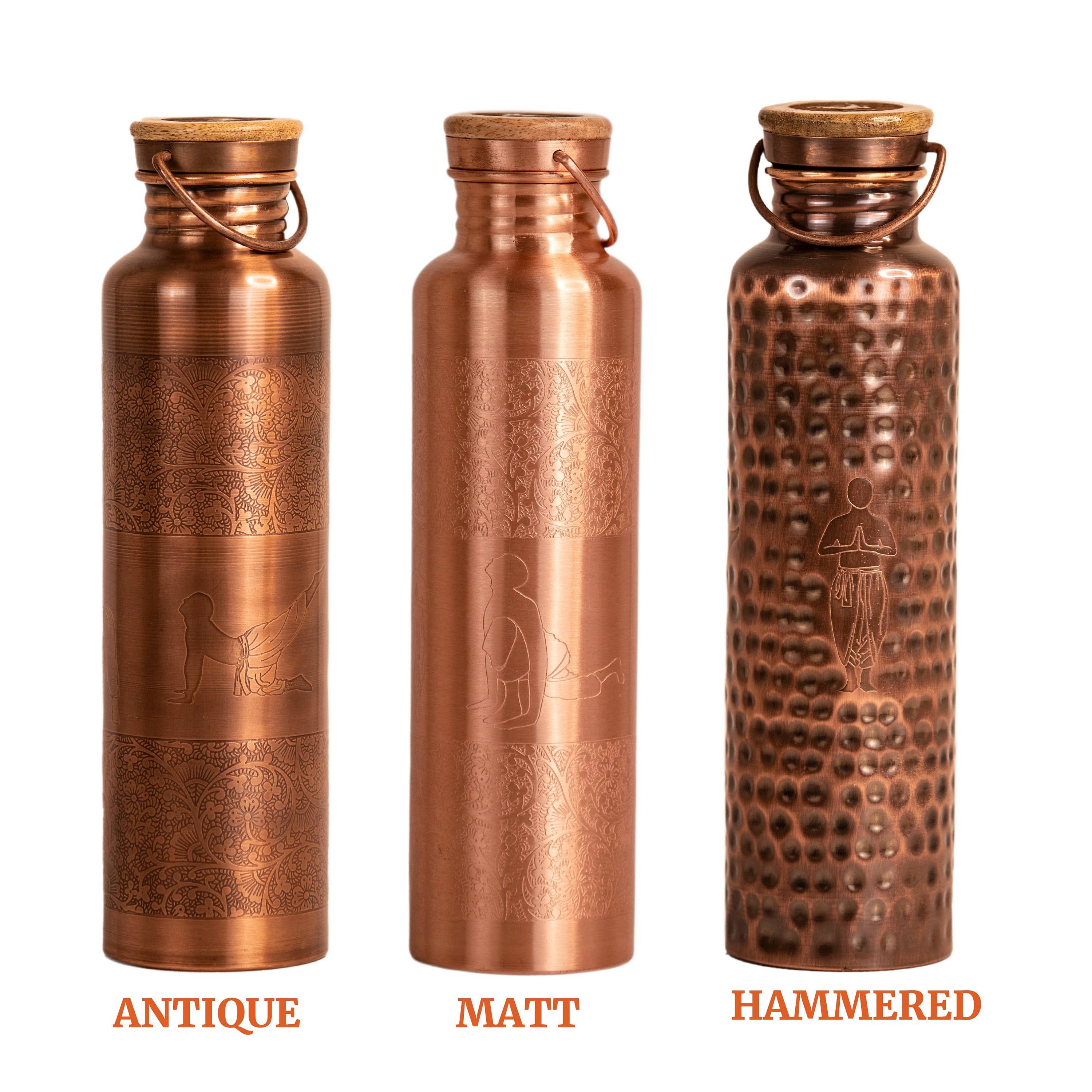 Yogis - Wholesale Water Bottle - Pure Copper (99%) Bottle - Engraved Yoga Posture4