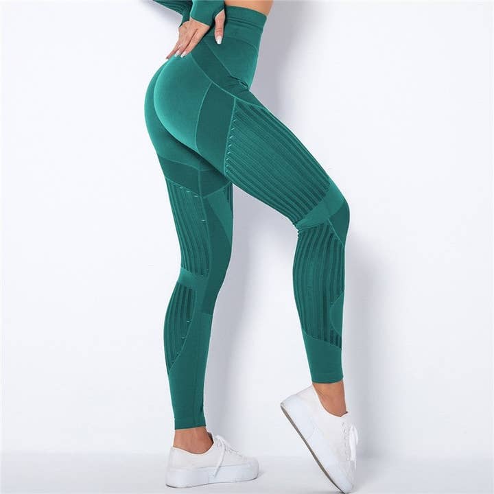 FurDecoration - Wholesale Athletic/Lounge Leggings - Women's - High Waisted Hollow Out Push Up Leggings8