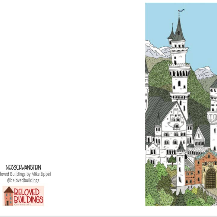 Château de Neuschwanstein - Carte de vœux - A2 pour la vente par Only In My Dreams Events LLC