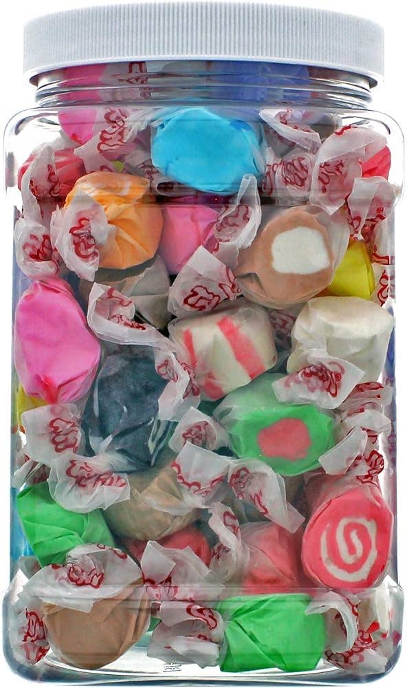 Long Island Candy Factory - Wholesale Taffy - Taffy Town 18 Oz Salt Water Taffy Plastic Jar0