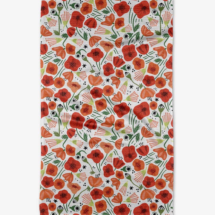 Geometry - Wholesale Tea Towel - Poppy Power Tea Towel