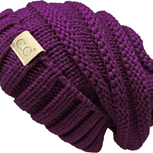 Funky Junque – wholesale Beanie – Kids – Kids Oversized Slouchy Beanie - Dark Purple3