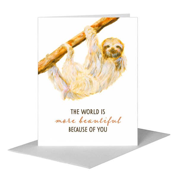 Sloth, Greeting Card (#8581R) for wholesale by Printed Canvas