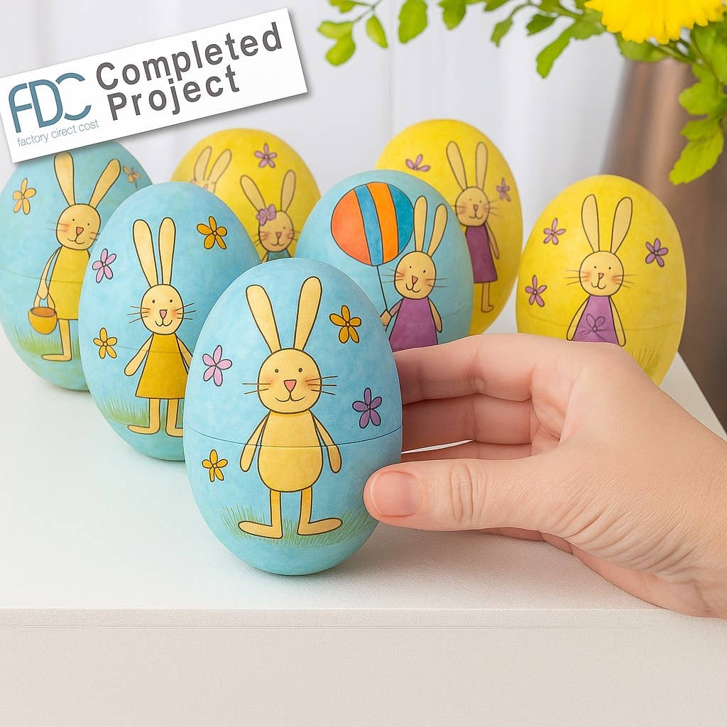 Factory Direct Craft - Wholesale Decorative box - Fillable Paper Mache  Easter Egg Box - 5" H x 3-1/2" Dia4