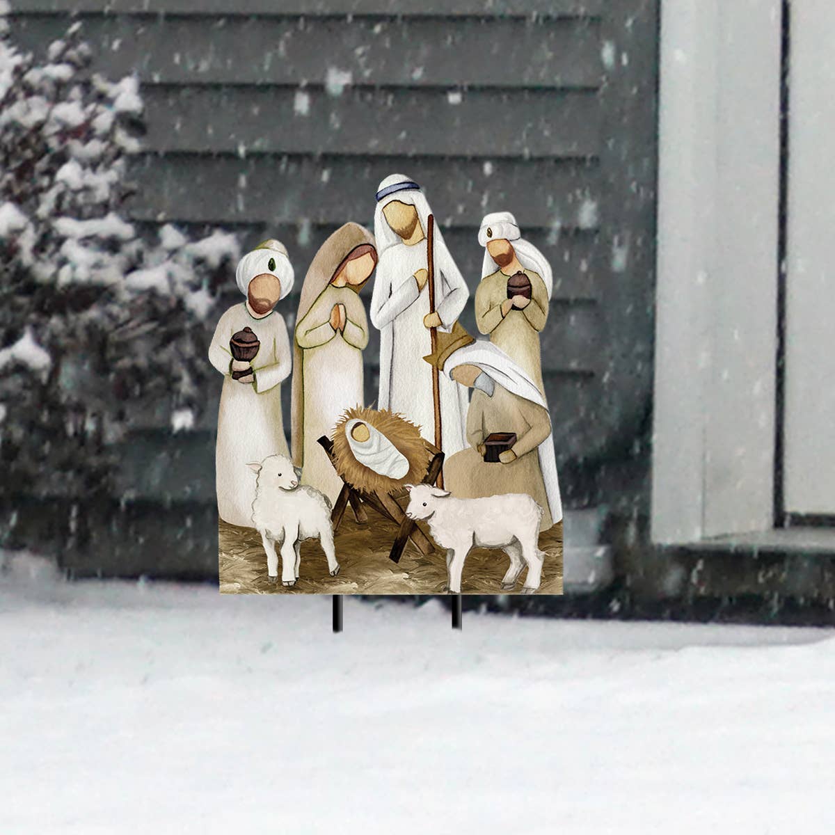 Briarwood Lane - Wholesale Nativity Scene Decor - Rejoice Nativity Christmas Metal Art 30" x 13"1