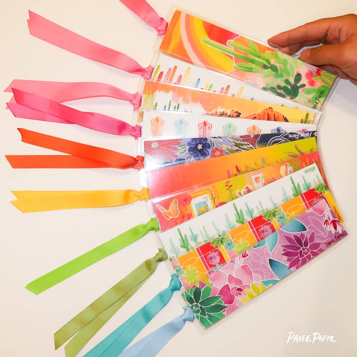 Paige Poppe Art - Wholesale Bookmark - "Desert Rainbow" Ribboned Bookmark11