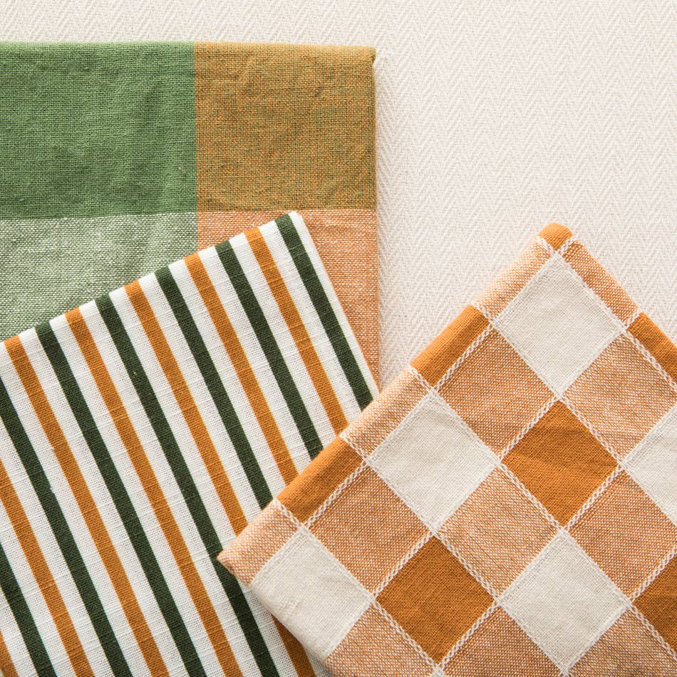 Mahe Homeware - Venta al por mayor Servilletas de tela - Servilleta a rayas Ginger de algodón 45 x 45 cm4