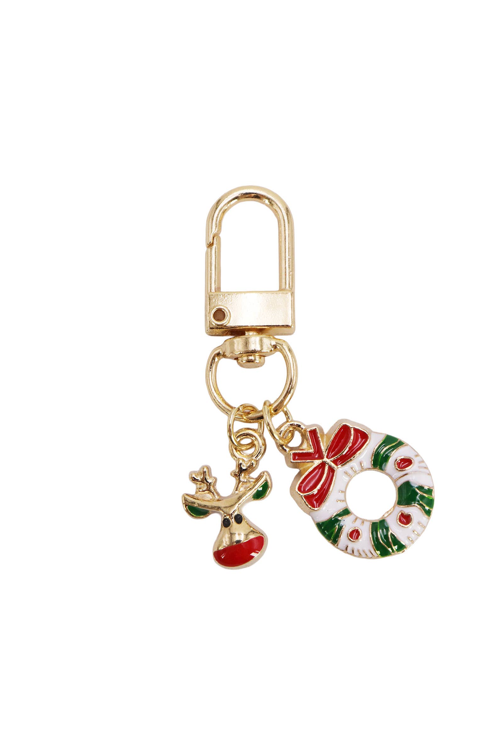 ASSORTED Christmas Enamel Dangle Charm Key Ring Chain for wholesale on Faire7