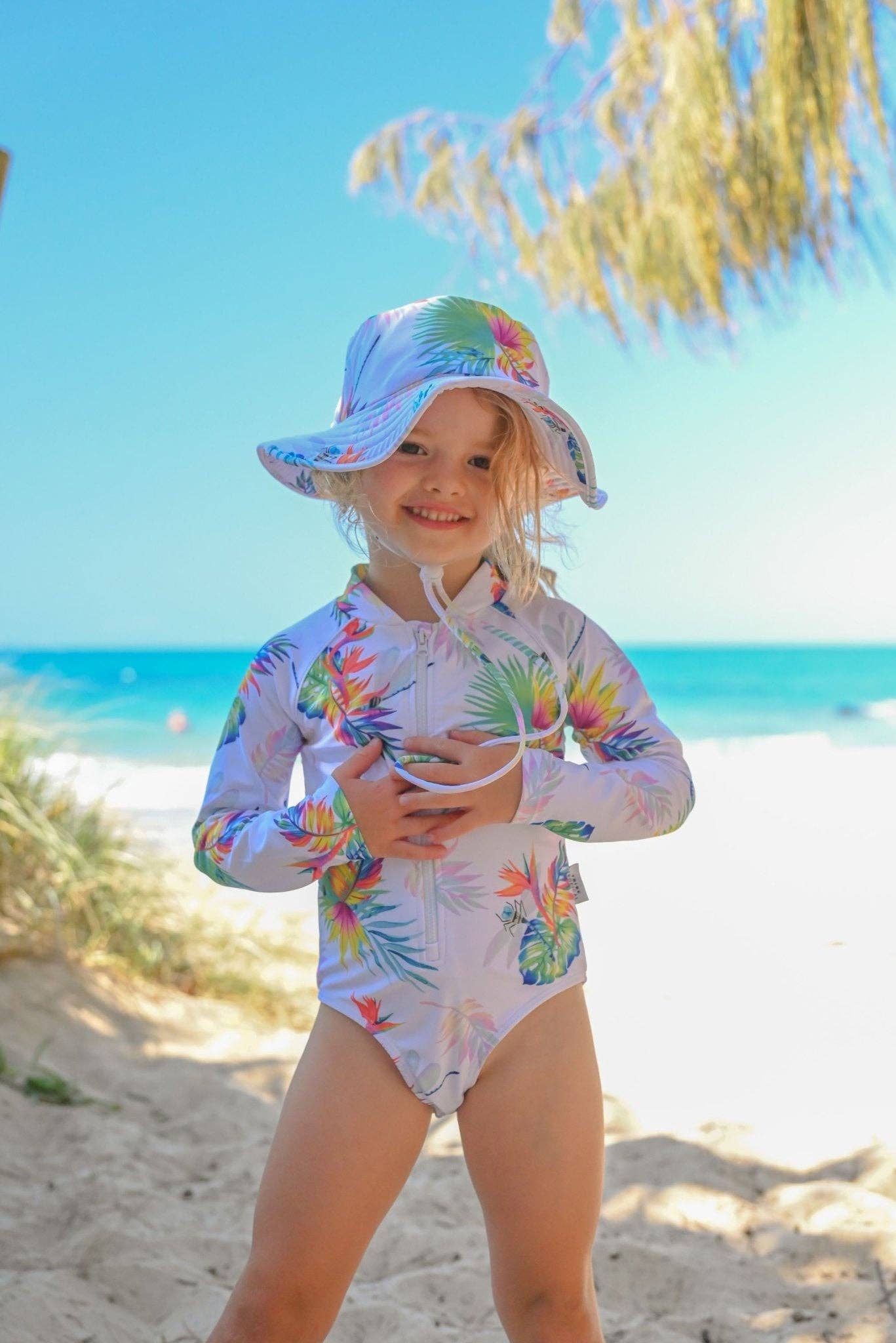 Tribe Tropical - Wholesale One Piece Swimsuit - Kids - Baby / Toddler Swimsuit With Snaps - Arnhem Summer2