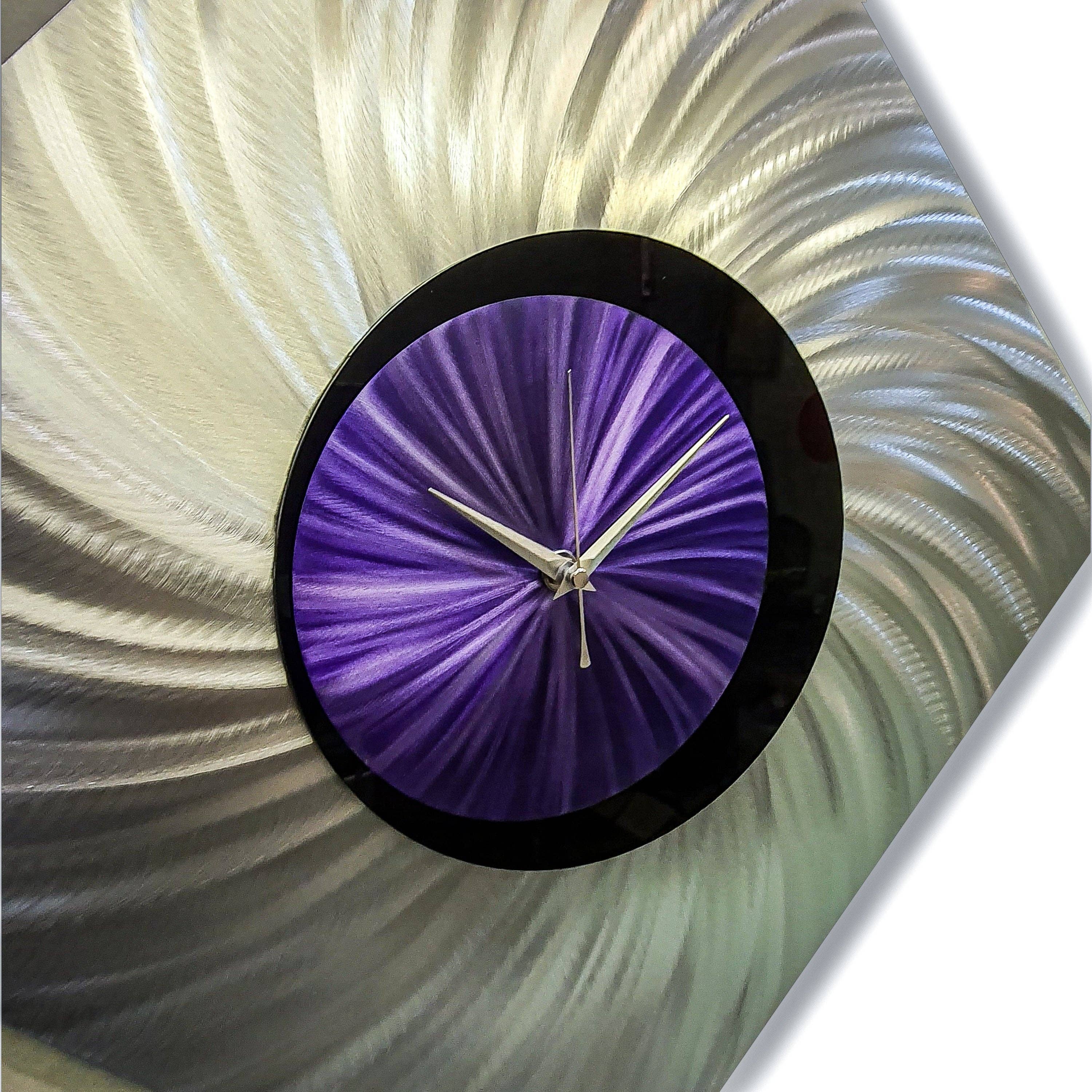 REMOVED BRAND - Wholesale Wall Clock - Orthodox | Large Metal Wall Art | Purple Silver Modern Clock8