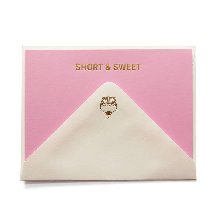 SHORT & SWEET Hot Foil Notecard Set l Sweet Valentine's Gift for wholesale by Word For Word Factory