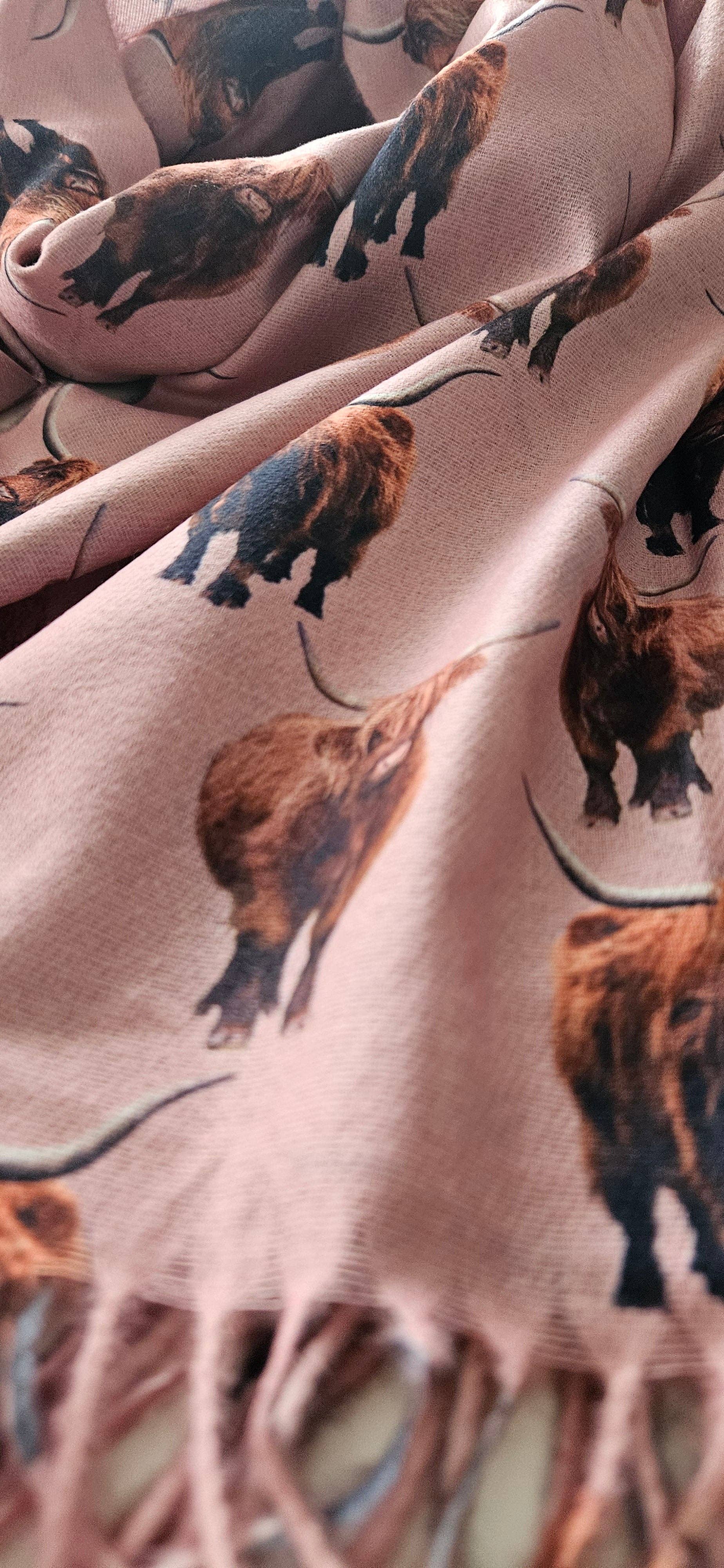 Shimena - Wholesale Scarf - Women's - Highland Cow Cashmere Feel Pashmina17