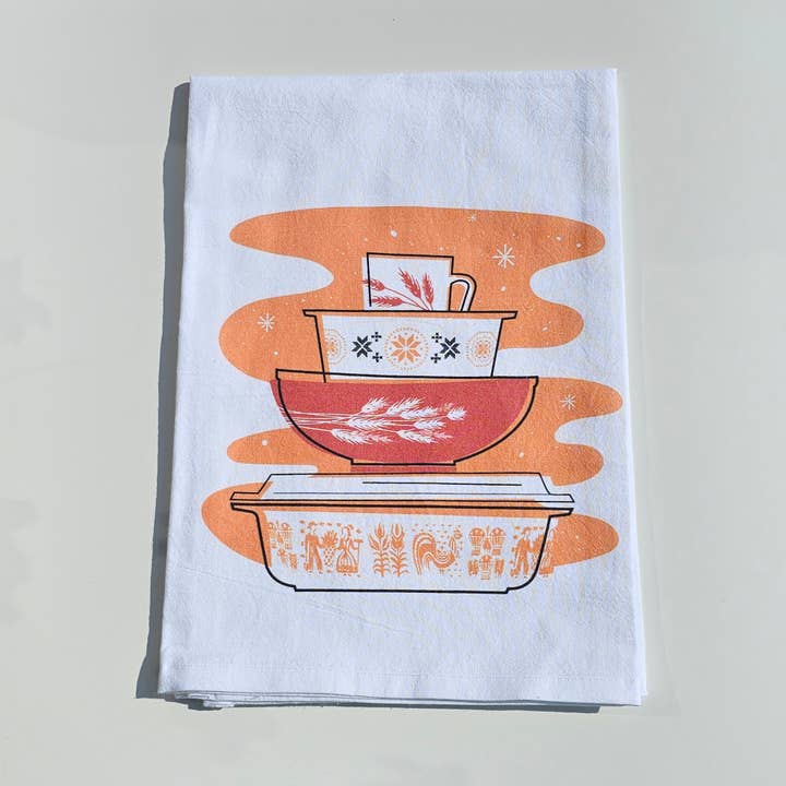 JoRetro - Wholesale Tea Towel - Pyrex Tea Towel Bundle - One of Each Design - Quantity 8