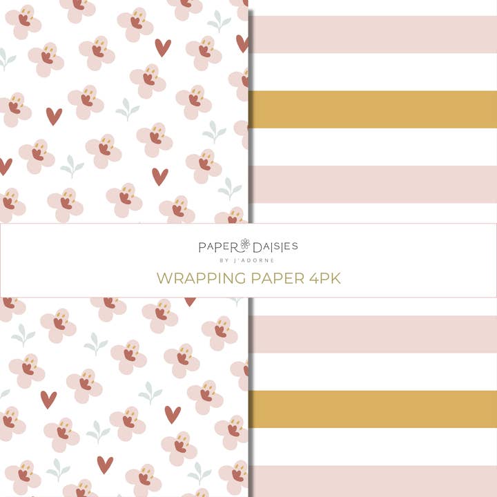 Wax Flower - Gift Wrap (4pk) for wholesale by Paper Daisies by j'adorne