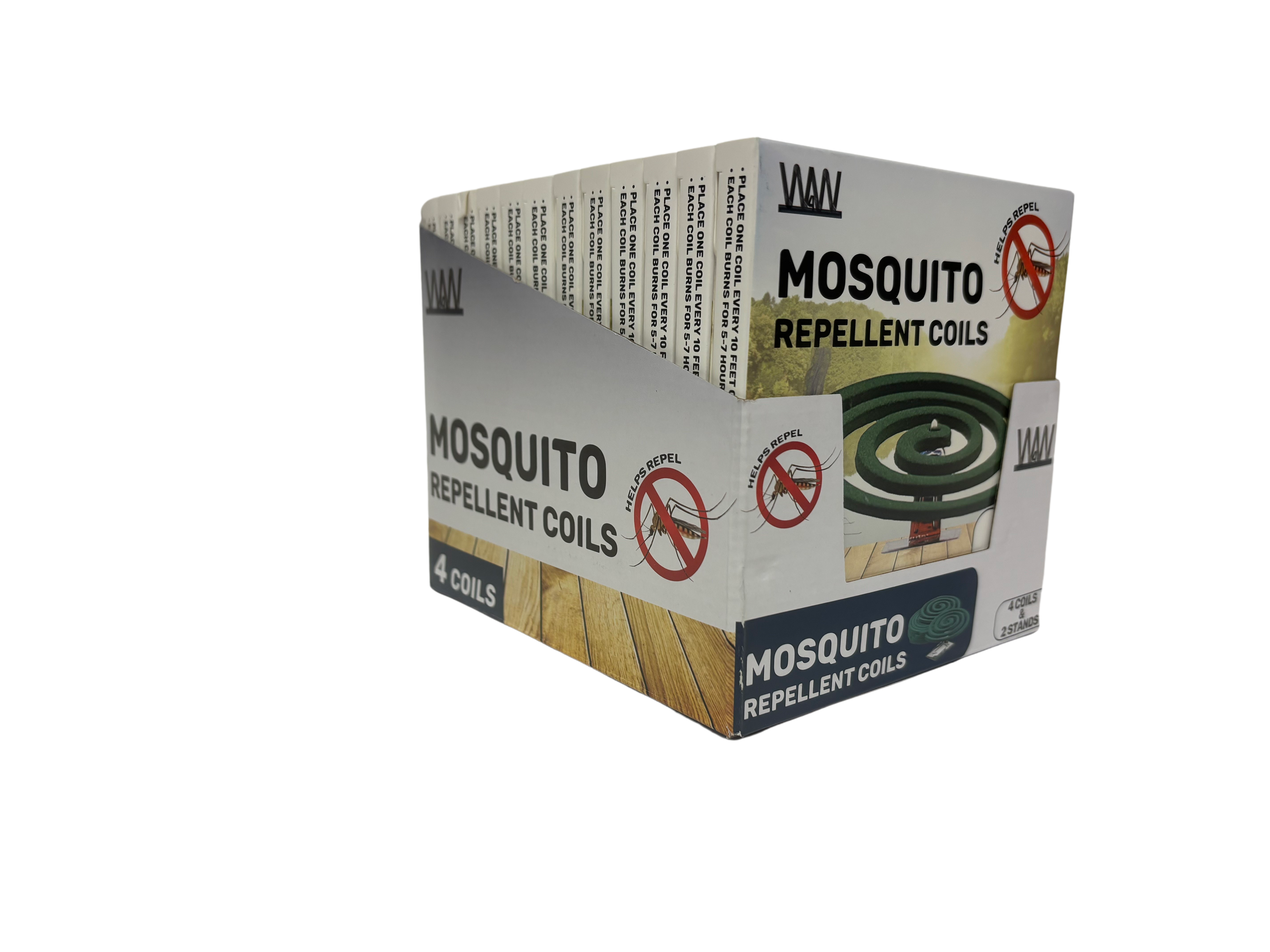 W4W products - Wholesale Insect Repellent - W4W Mosquito Repellent Coils - Includes 4 Coils & 2 Stands3