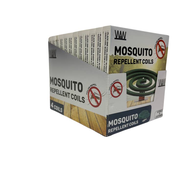W4W products - Wholesale Insect Repellent - W4W Mosquito Repellent Coils - Includes 4 Coils & 2 Stands3