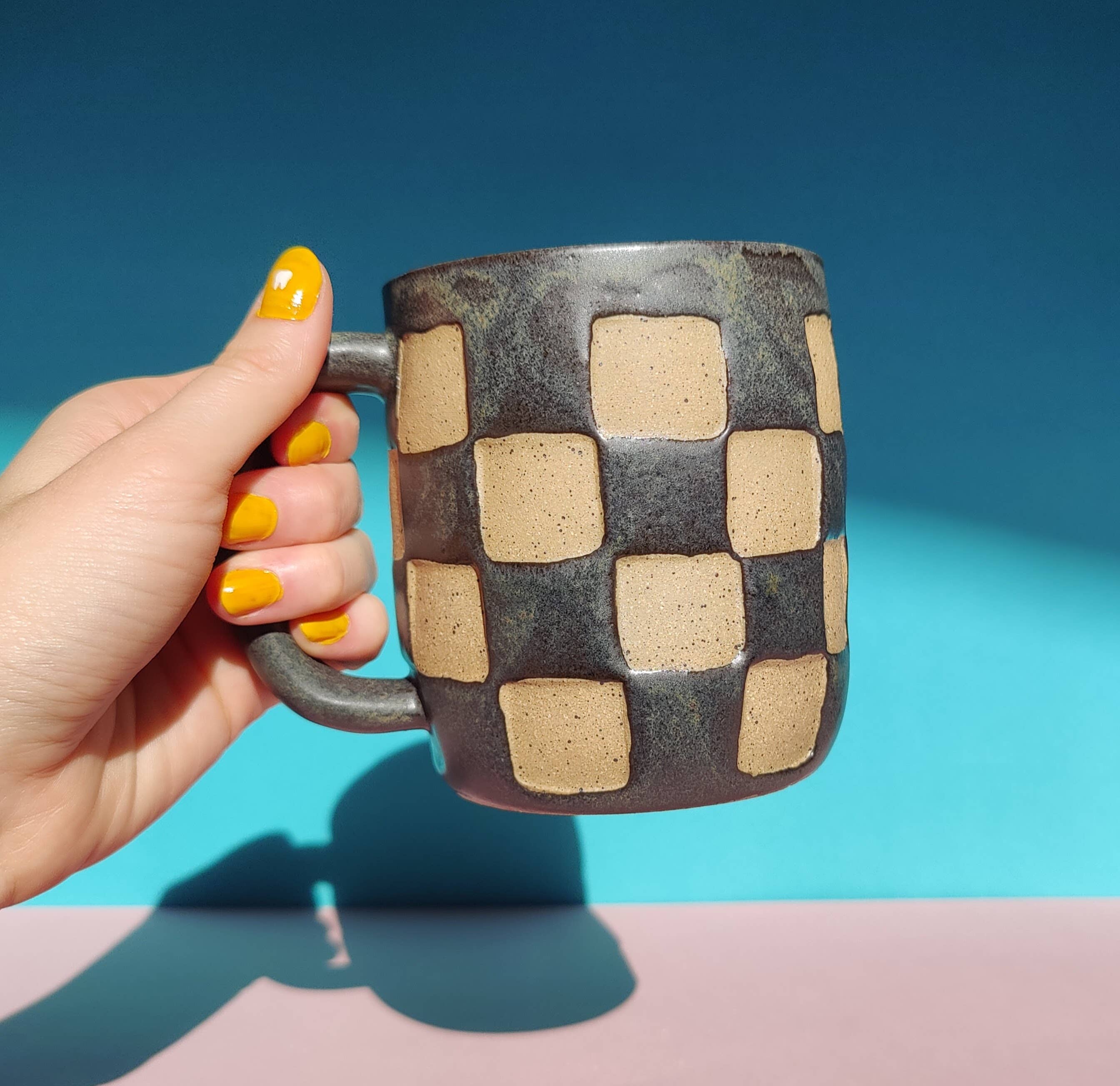 Checkered Tumbler 20oz, Plaid Checker Tumbler Cup, Checkerboard Travel Mug,  Checkered Pattern Cup 