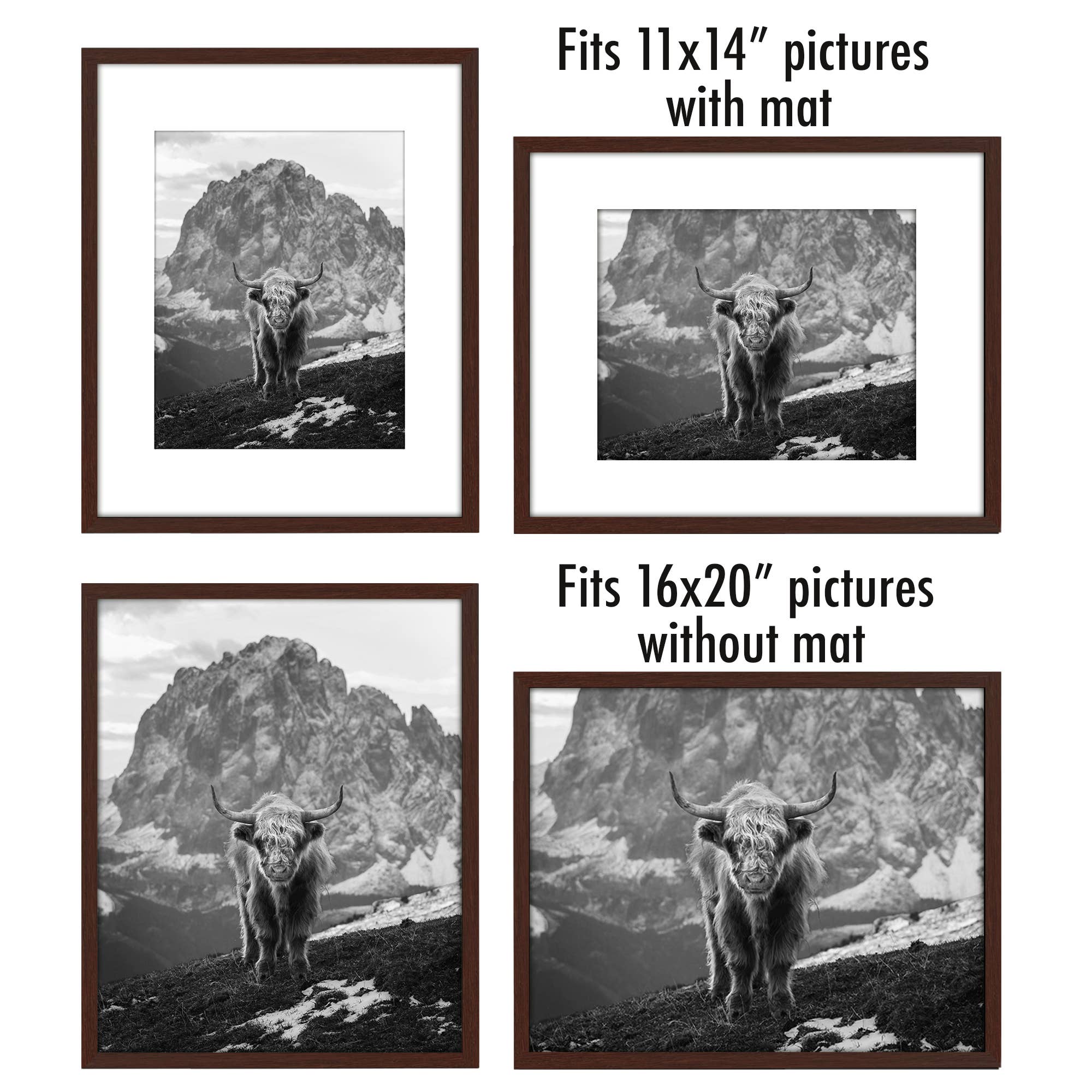 Americanflat - Wholesale Picture Frame - Americanflat Picture Frame with Mat Slim Molding (5 Pack)103